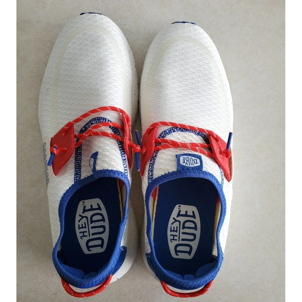 Hey Dude Sirocco Americana Varsity Blue White Red Sneakers Shoes Mens Size 11